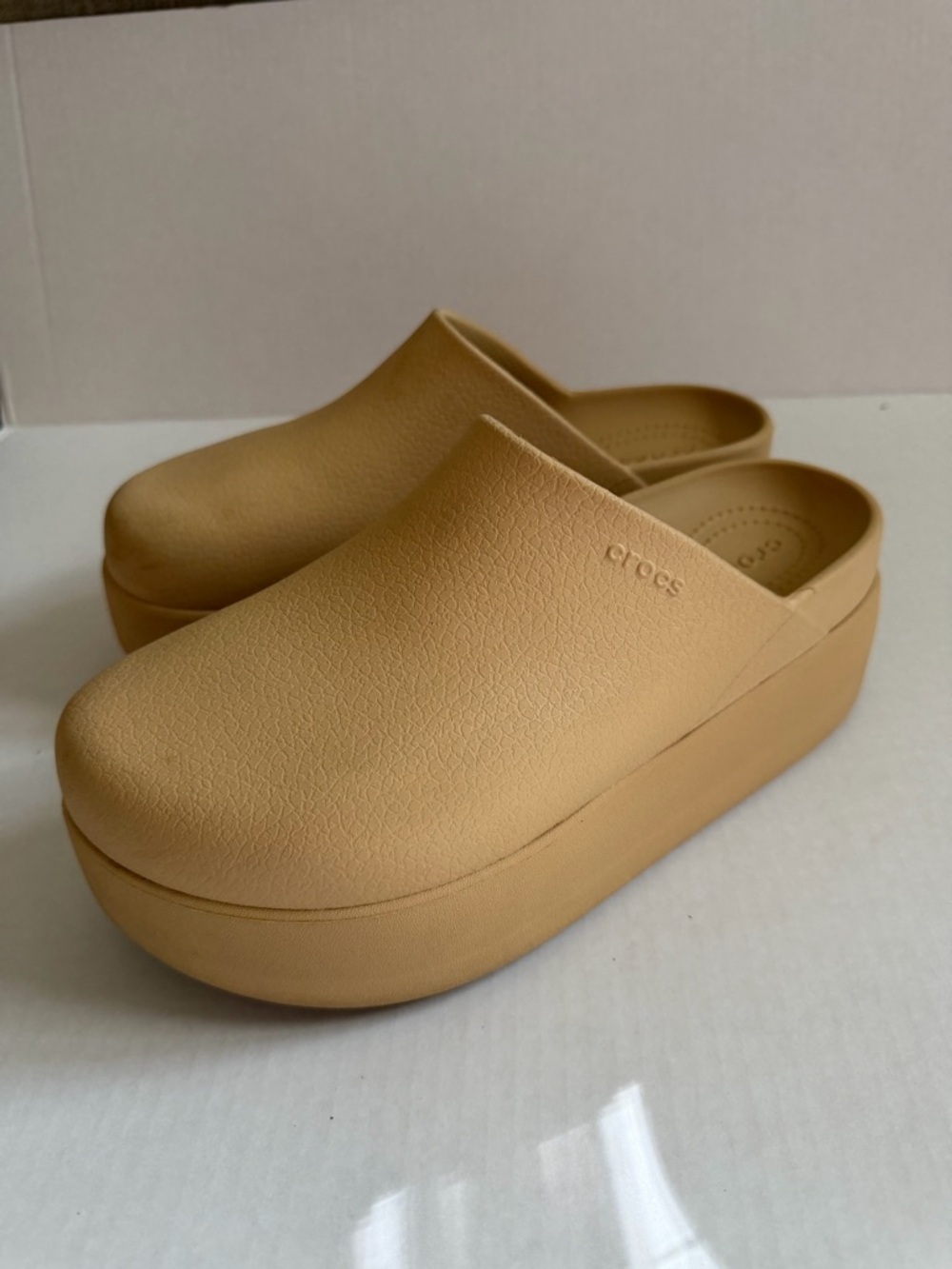 Crocs Dylan Platform Clogs in color Beige